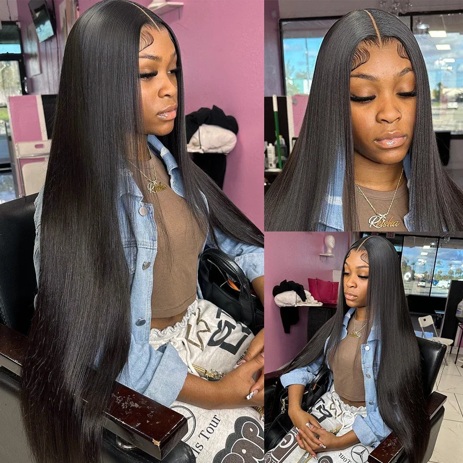 Ruilong Hair Wear And Go 13x4 Bone Straight Glueless Wig 13x4 Human Hair Ready To Wear Malaysia Hair Preplucked Lace Front Wigs For Women