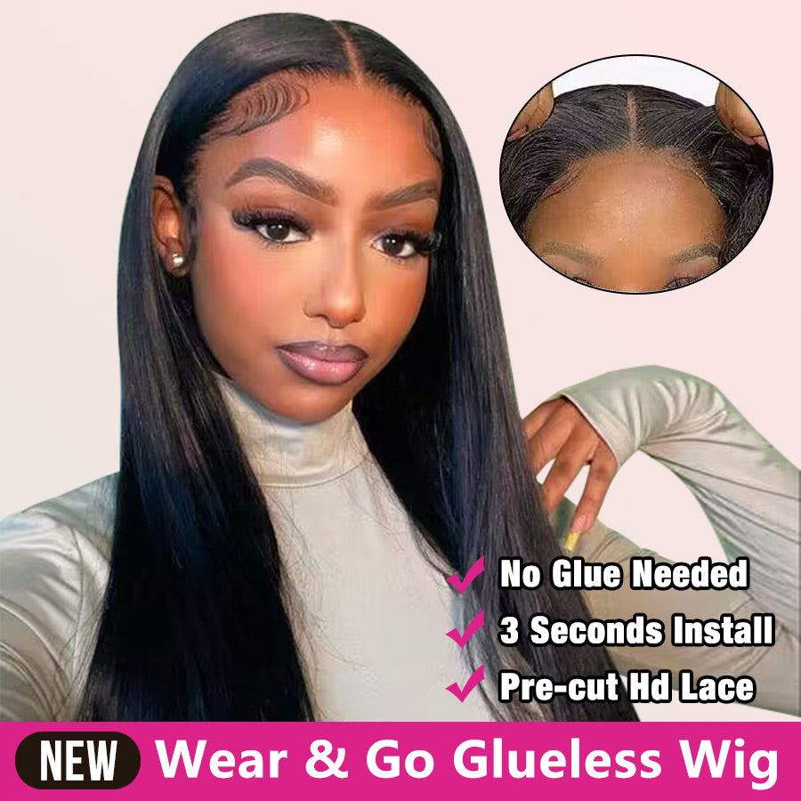 Ruilong Hair Wear And Go 13x4 Bone Straight Glueless Wig 13x4 Human Hair Ready To Wear Malaysia Hair Preplucked Lace Front Wigs For Women