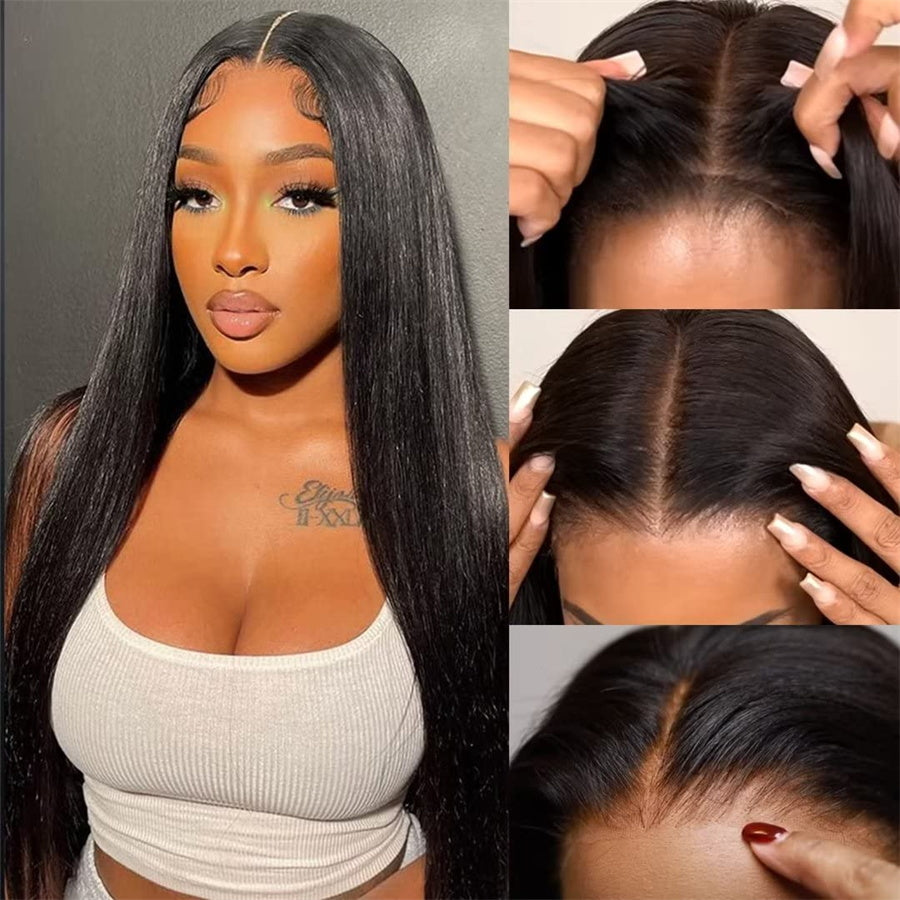 Ruilong Hair 250% Density Glueless Wig Human Hair Ready To Wear Straight Hair Pre Plucked Pre Cut Lace Wear And Go Wig 13X4 Lace Wig