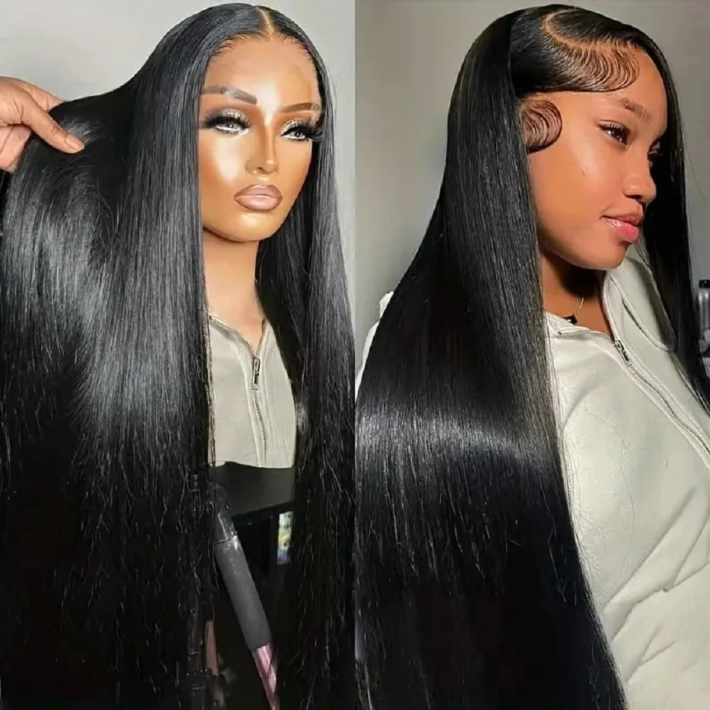 Ruilong Hair 4X4 HD Transparent Lace Closure Wig Malaysian Straight Human Hair Lace Wig For Women 180% 250% Density Natural Black Transparent Lace Wig