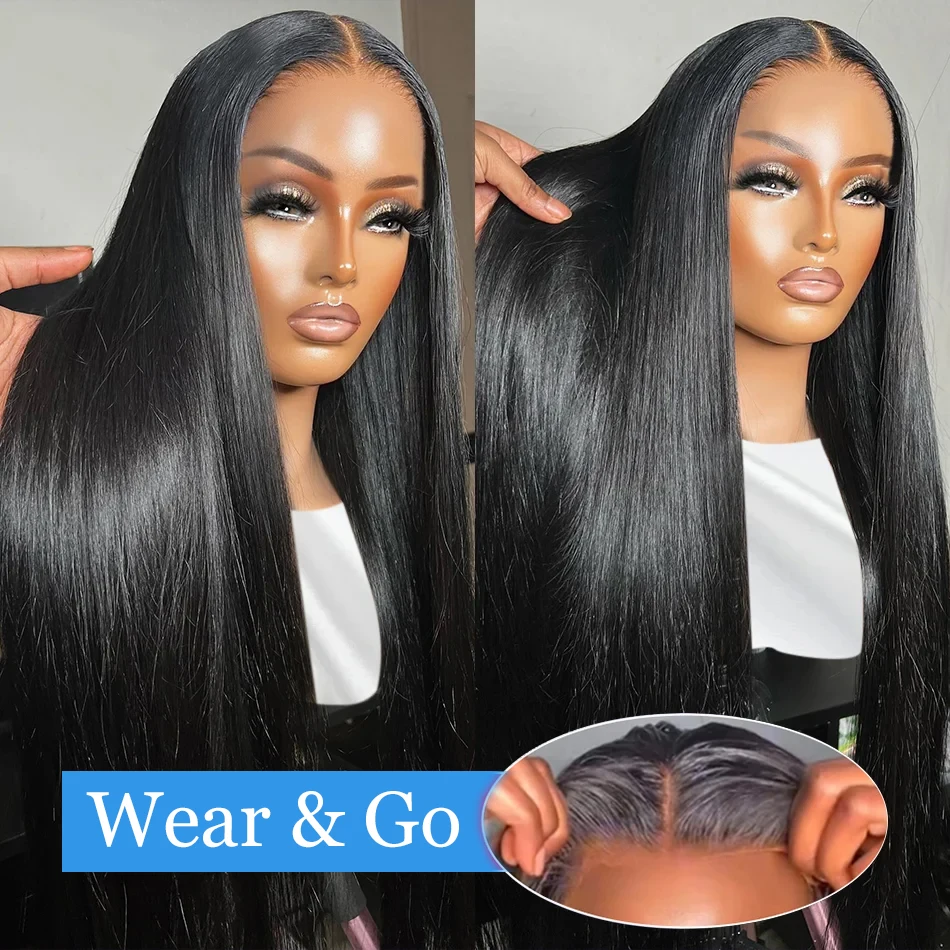 Ruilong Hair Wear And Go 13x4 Bone Straight Glueless Wig 13x4 Human Hair Ready To Wear Malaysia Hair Preplucked Lace Front Wigs For Women