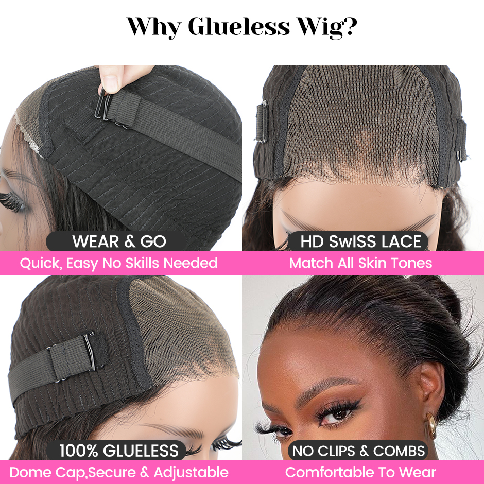 Ruilong Hair Wear And Go 13x4 Bone Straight Glueless Wig 13x4 Human Hair Ready To Wear Malaysia Hair Preplucked Lace Front Wigs For Women