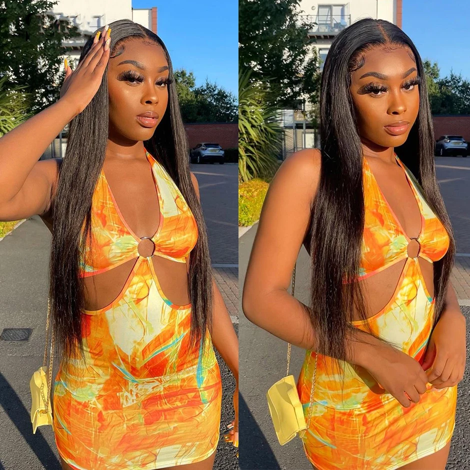 Ruilong Hair Wear And Go 13x4 Bone Straight Glueless Wig 13x4 Human Hair Ready To Wear Malaysia Hair Preplucked Lace Front Wigs For Women