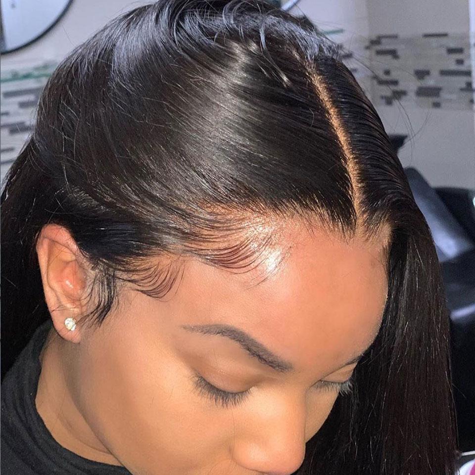 Ruilong Hair Peruvian Straight Lace Front Human Hair Wigs for Black Women 13x4 HD Transparent Lace Front Wig Human Hair Wigs