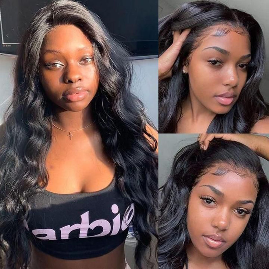 Ruilong Hair 5x5 HD Transparent Lace Closure 250% density Malaysian Body Wave Wig 100% Human Hair Body Wave Wig