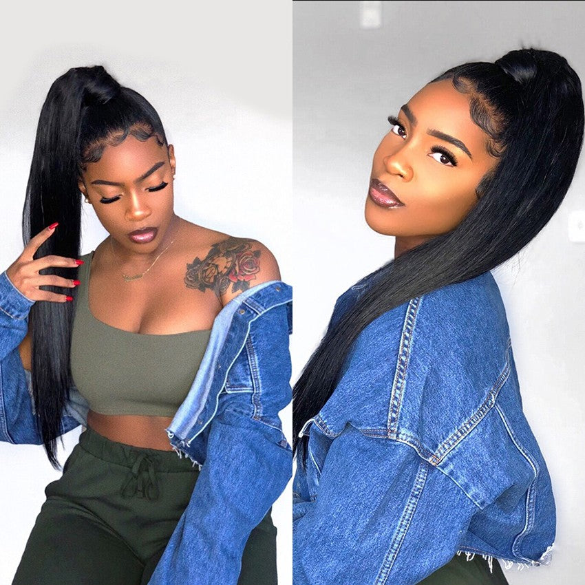 Ruilong Hair Straight 6x6 HD Transparent Lace Closure Wig Brazilian Human Hair 30 32 Inch For Women