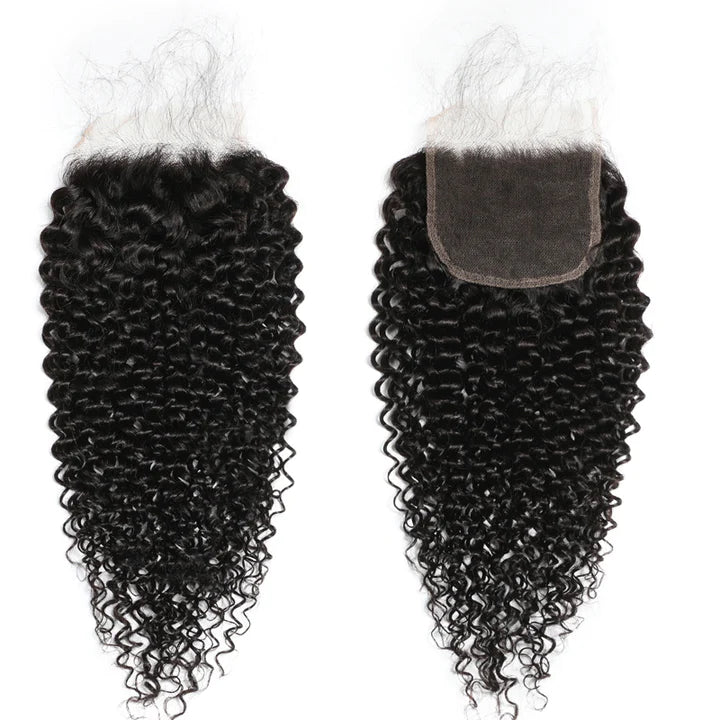 Ruilong Hair Kinky Curly 4x4 Transparent Lace Closure With Baby Hair Virgin Human Hair