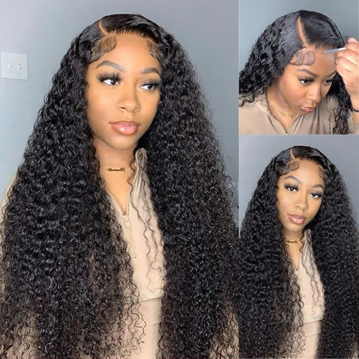 Ruilong Hair 5X5 Transparent HD Lace Closure Wigs For Women Pre Plucked Malaysian 100% Virgin Hair Kinky Curly Wig