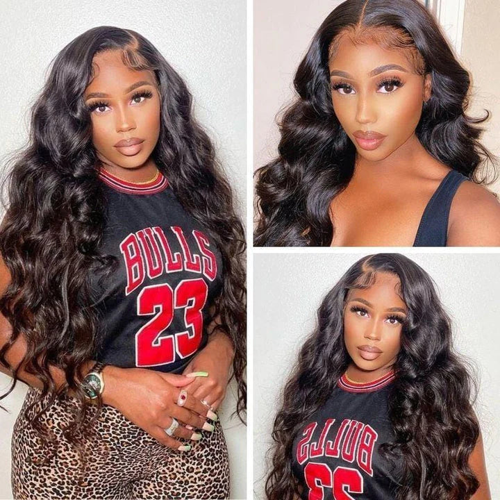 Ruilong Hair 5x5 HD Transparent Lace Closure 250% density Malaysian Body Wave Wig 100% Human Hair Body Wave Wig