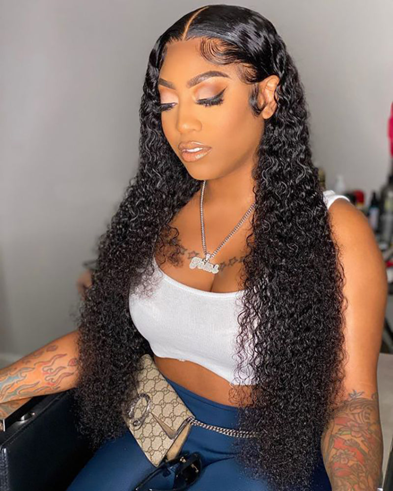 Ruilong Hair Peruvian Water Wave 13x4 Lace Frontal Wig Human Hair Wigs Preplucked With Baby Hair 10-40 Inch Lace Frontal Wig