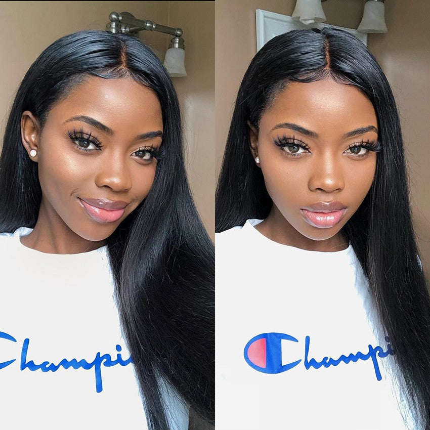 Ruilong Hair Straight 6x6 HD Transparent Lace Closure Wig Brazilian Human Hair 30 32 Inch For Women