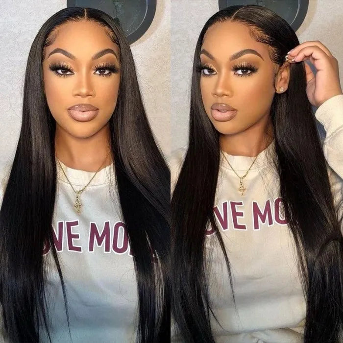 Ruilong Hair 4x4 HD Transparent Human Hair Lace Closure Wig Peruvian Straight Human Hair Wig 4x4 Lace Closure Wig