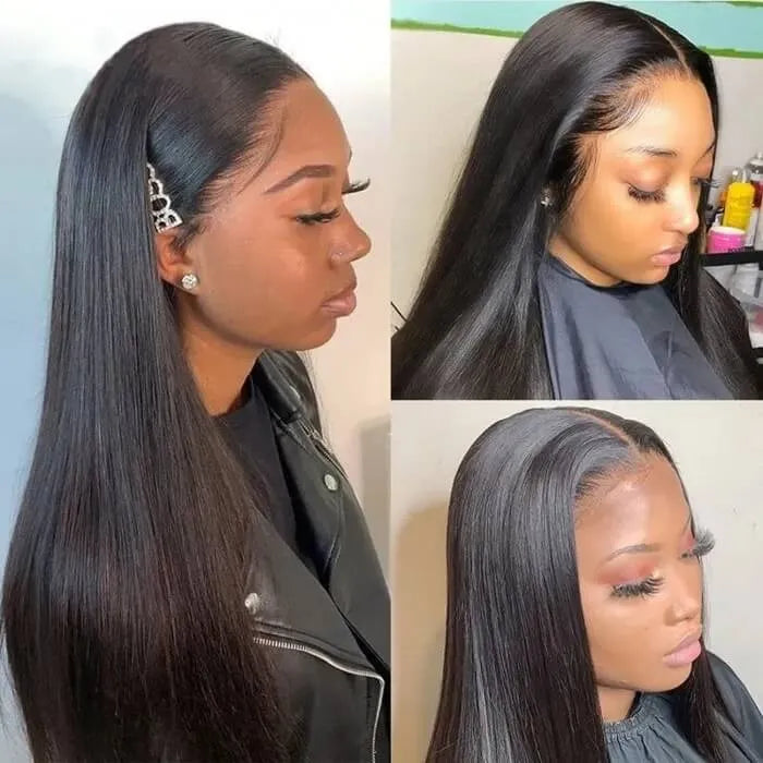 Ruilong Hair 5x5 HD Transparent Human Hair Brazilian Straight Lace Closure Wig 100% Virgin Human Hair Wig For Women