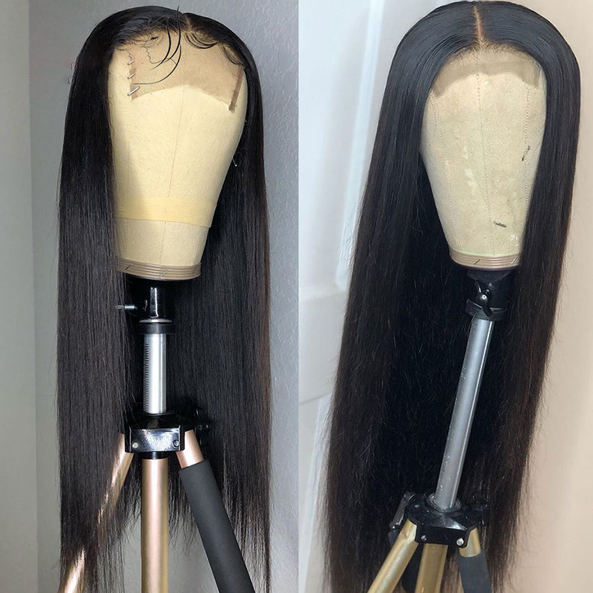 Ruilong Hair Straight 6x6 HD Transparent Lace Closure Wig Brazilian Human Hair 30 32 Inch For Women