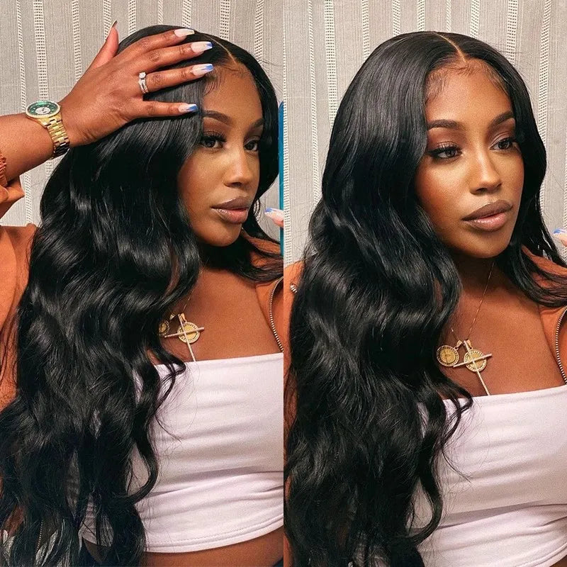 Ruilong Hair 4X4 Malaysian Body Wave Lace Closure Human Hair Wigs For Women 180% 250% Density HD Transparen Lace Closure Wig Pre-plucked