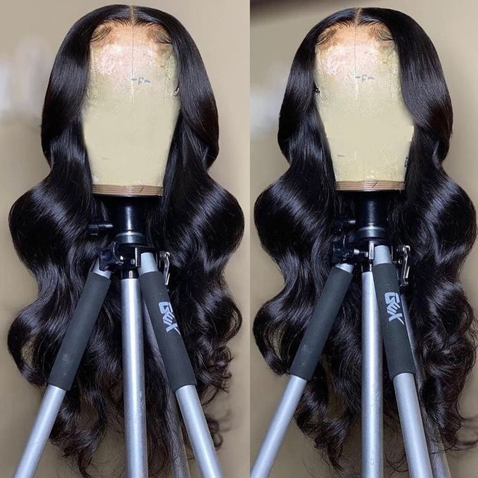 Ruilong Hair 5x5 HD Transparent Lace Closure 250% density Malaysian Body Wave Wig 100% Human Hair Body Wave Wig