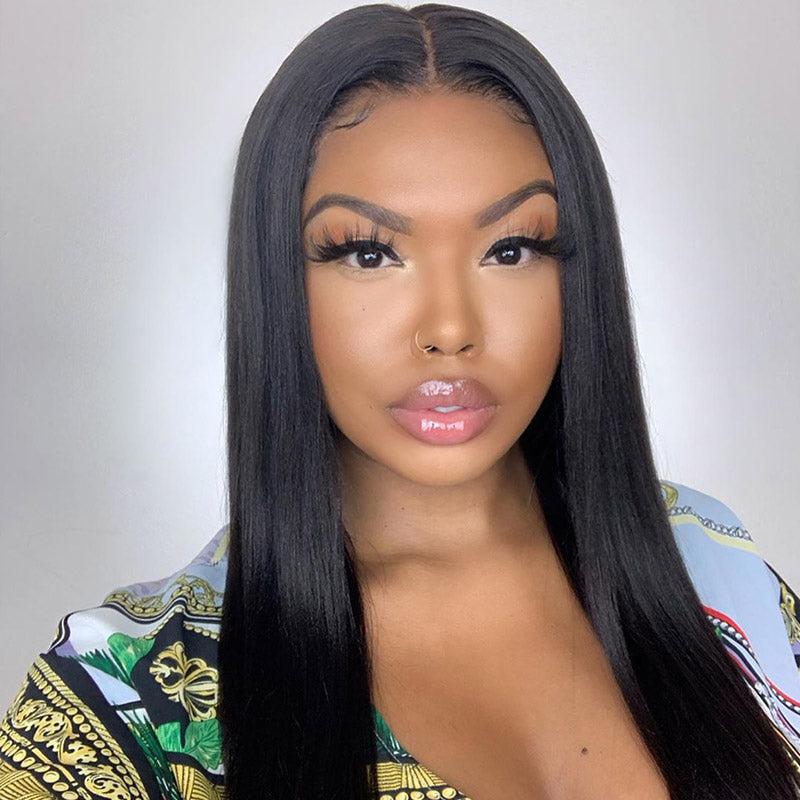 Ruilong Hair 5x5 HD Transparent Human Hair Brazilian Straight Lace Closure Wig 100% Virgin Human Hair Wig For Women